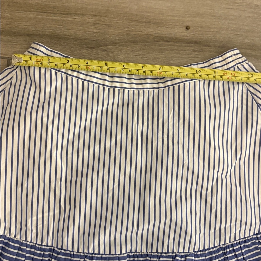 NWT J. Crew Blue and White Ruffle Skirt - Picture 7 of 9